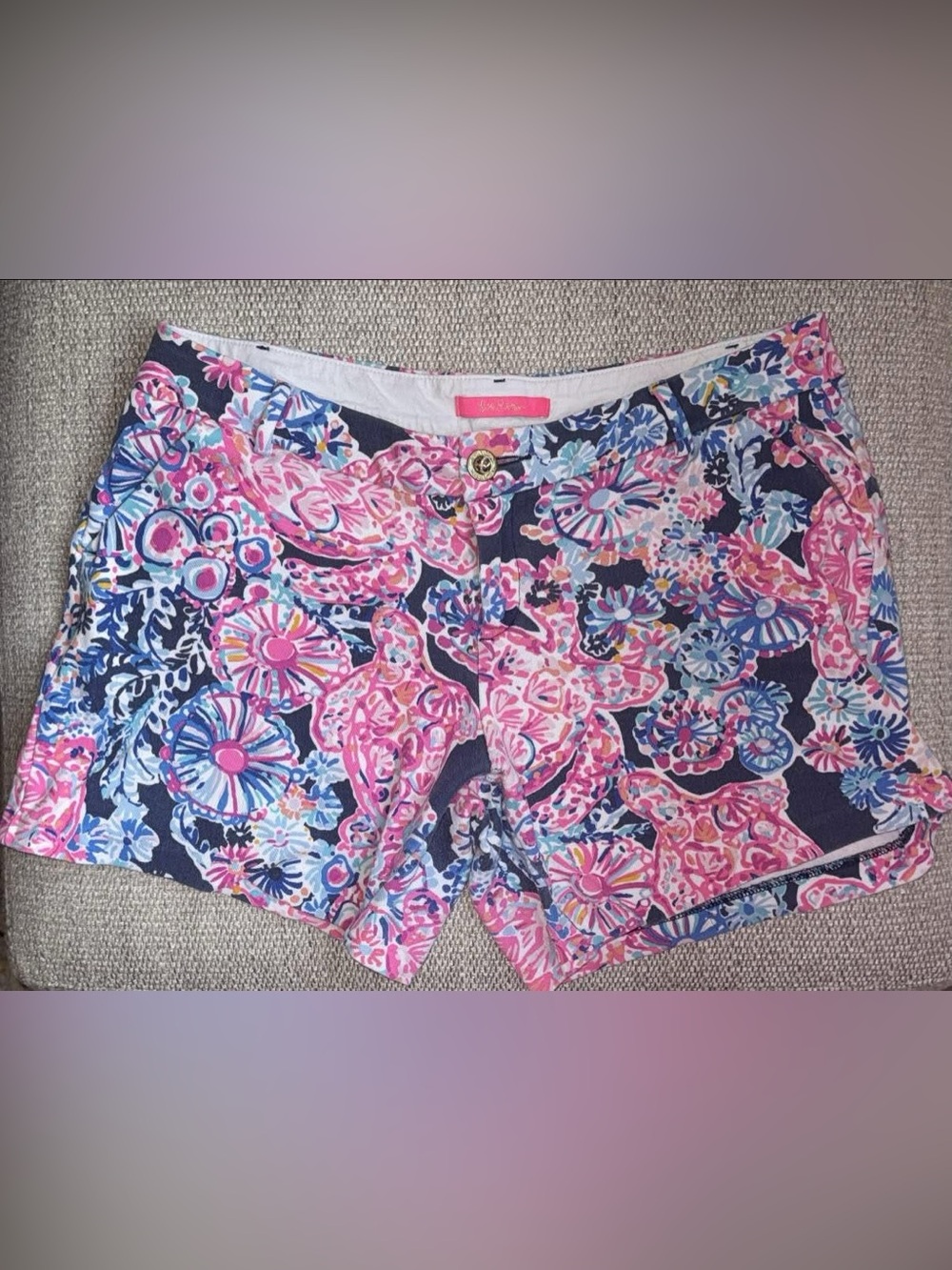 Lilly Pulitzer Pink & Navy Printed Shorts *PLAY CONDITION*